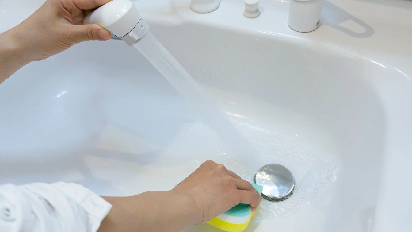 Apartment bath cleaning